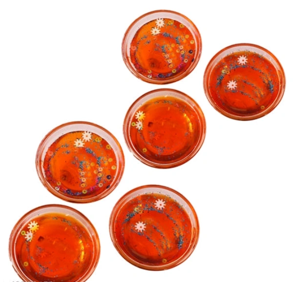 iHandikart Handicrafts Handmade wax Tealight Candles (Smokeless, Set of 6) - Orange, Wax, Pack of 6